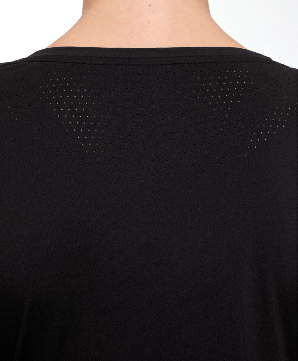 Oysho Microperforated Rövid-sleeved Technical T-shirt Fekete | KJSCEF-027