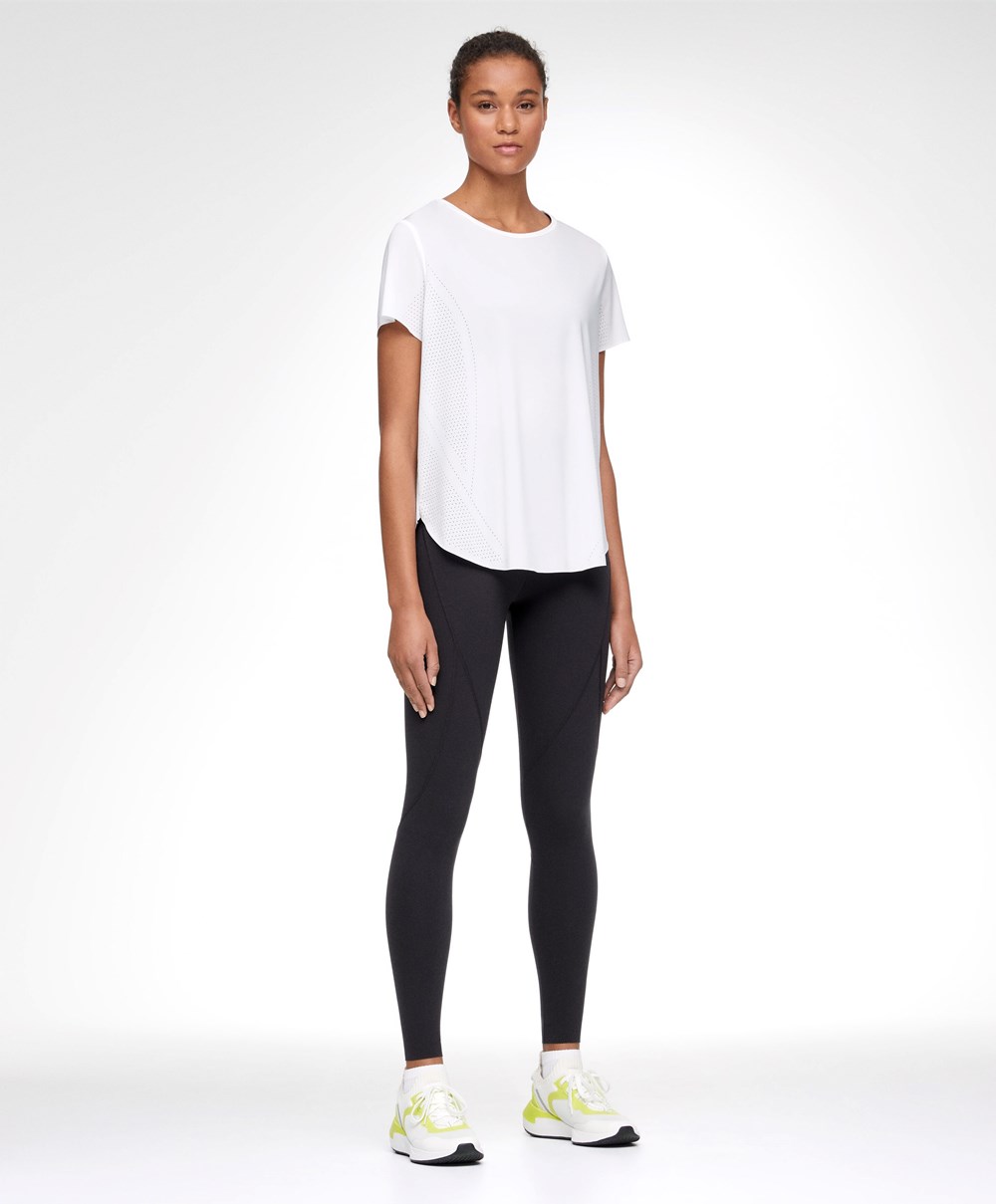 Oysho Microperforated Rövid-sleeved Technical T-shirt Fehér | QRLEWC-016