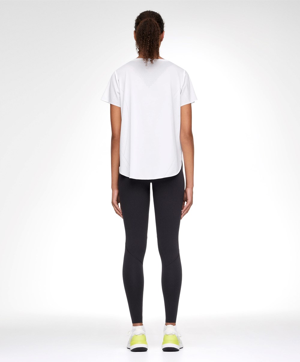 Oysho Microperforated Rövid-sleeved Technical T-shirt Fehér | QRLEWC-016