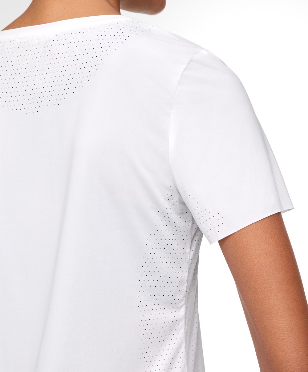 Oysho Microperforated Rövid-sleeved Technical T-shirt Fehér | SGVFUO-392