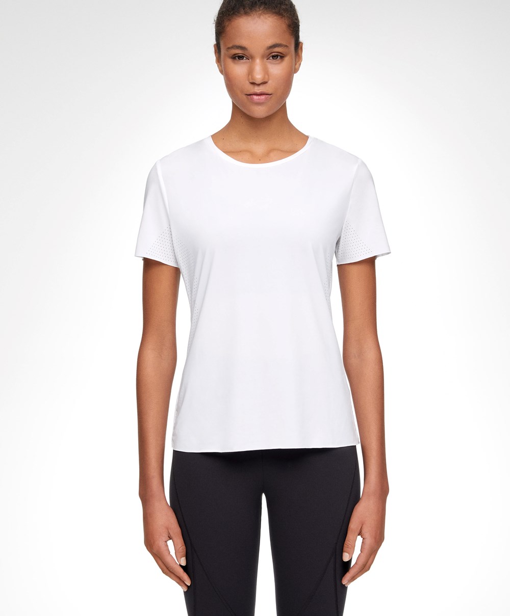 Oysho Microperforated Rövid-sleeved Technical T-shirt Fehér | SGVFUO-392