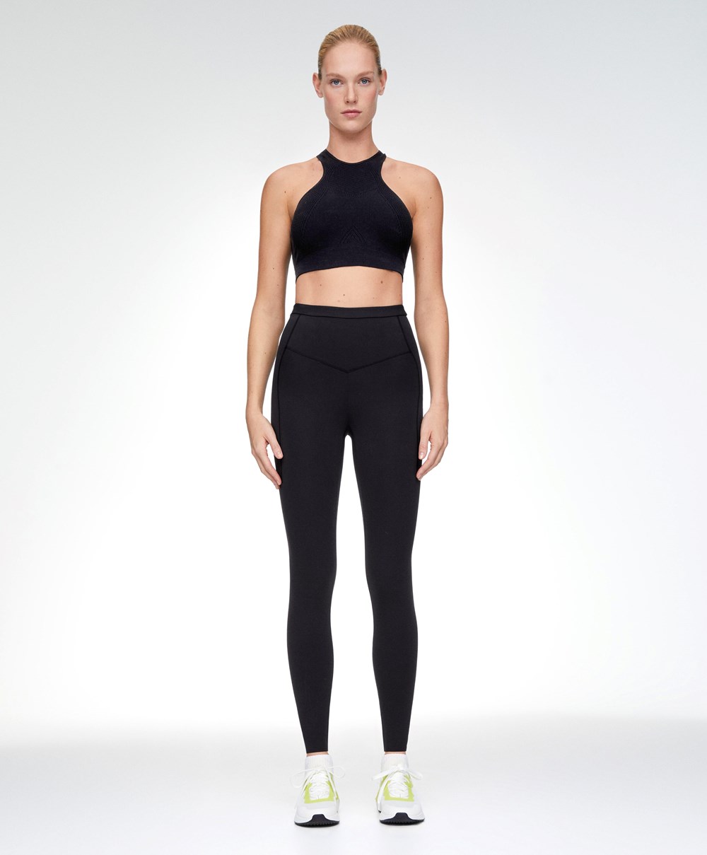 Oysho Microperforated Seamless Tank Top Fekete | IGURQF-958