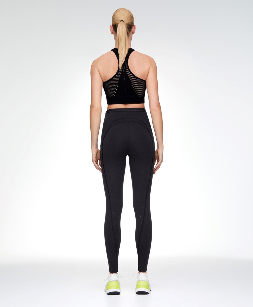 Oysho Microperforated Seamless Tank Top Fekete | IGURQF-958