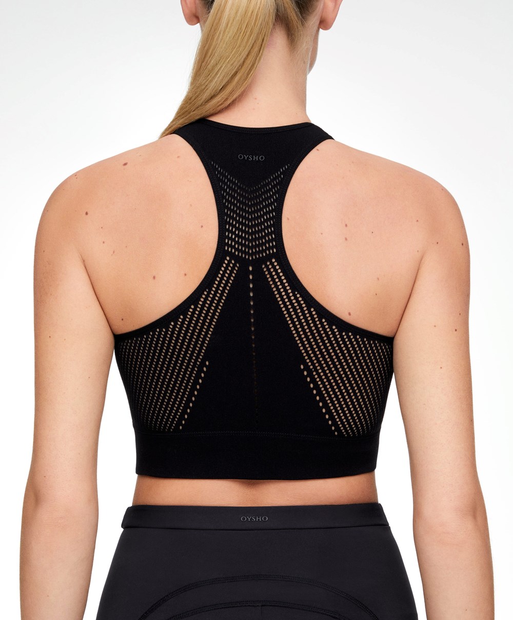 Oysho Microperforated Seamless Tank Top Fekete | IGURQF-958