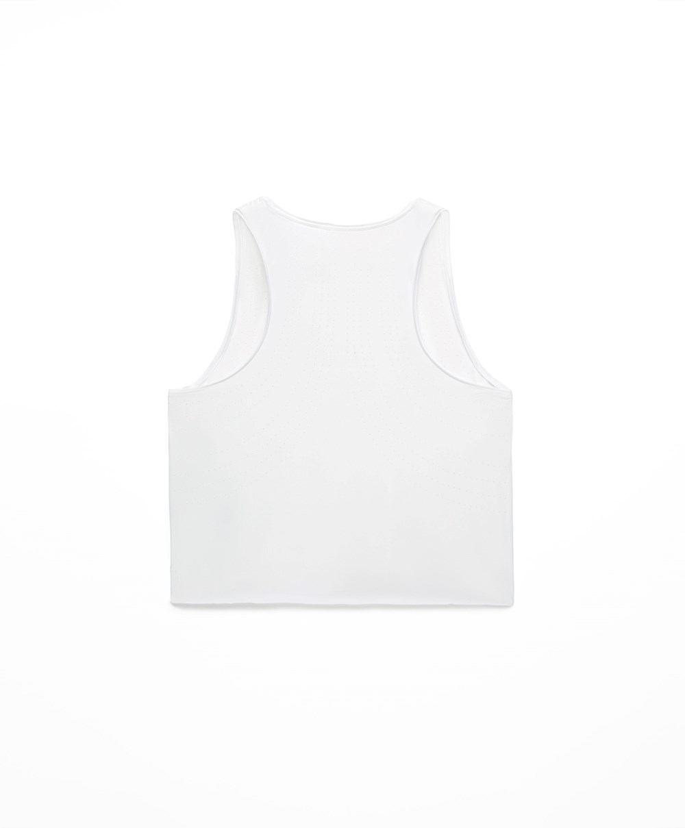 Oysho Microperforated Technical Ujjatlan T-shirt Fehér | BPVEYR-247