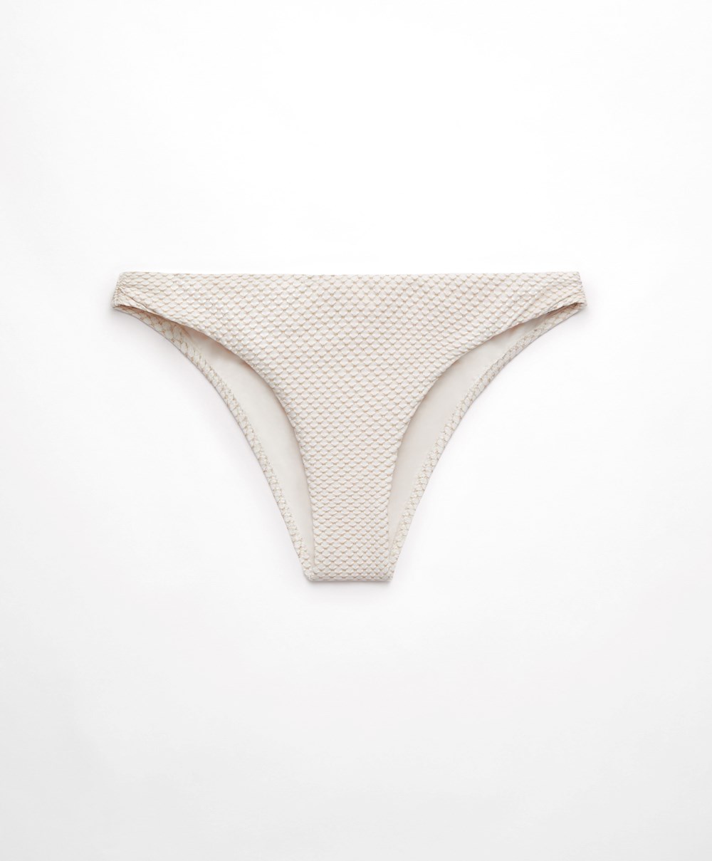 Oysho Mid-rise Bikini Briefs Fehér | SFVZGL-601