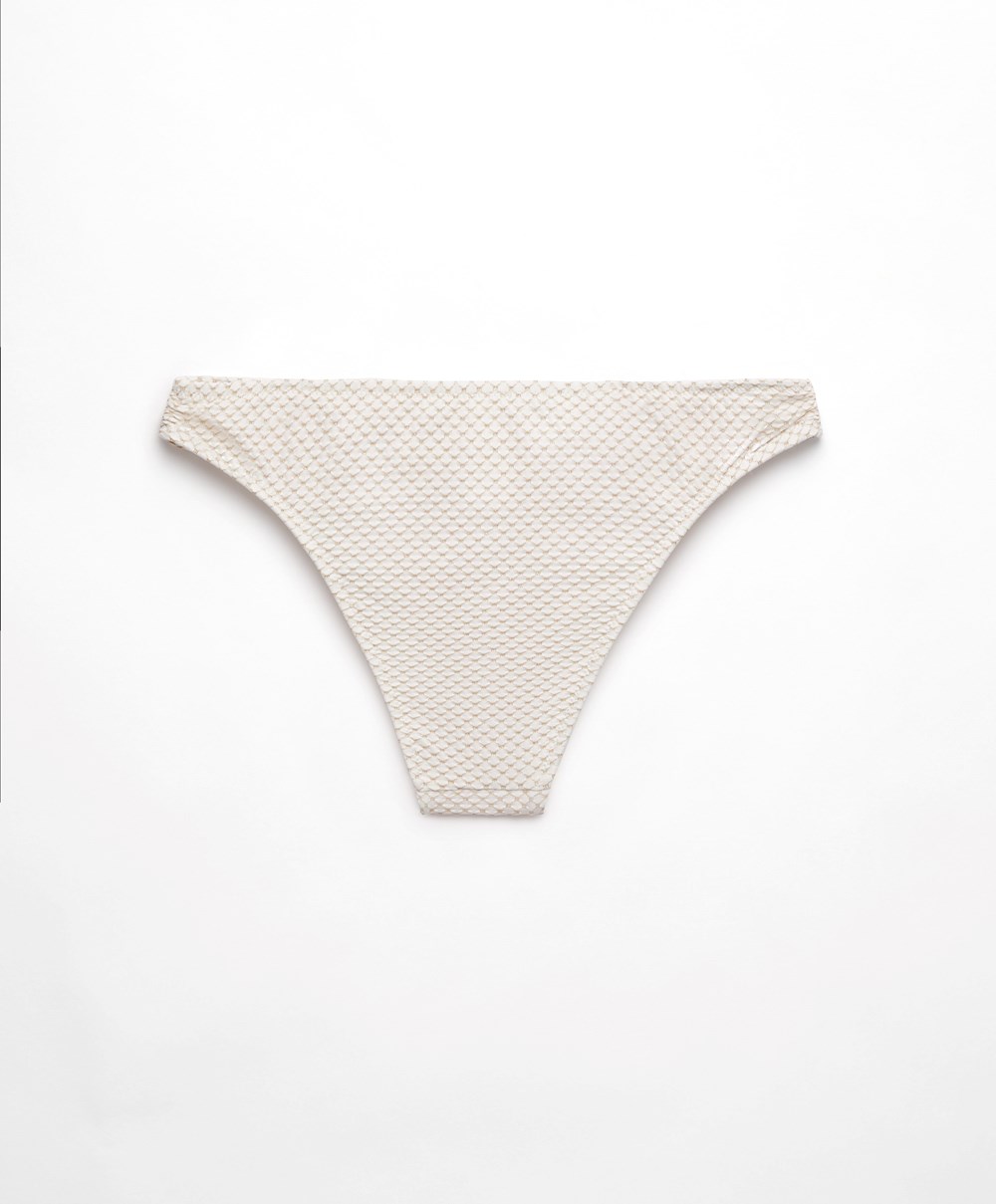 Oysho Mid-rise Bikini Briefs Fehér | SFVZGL-601