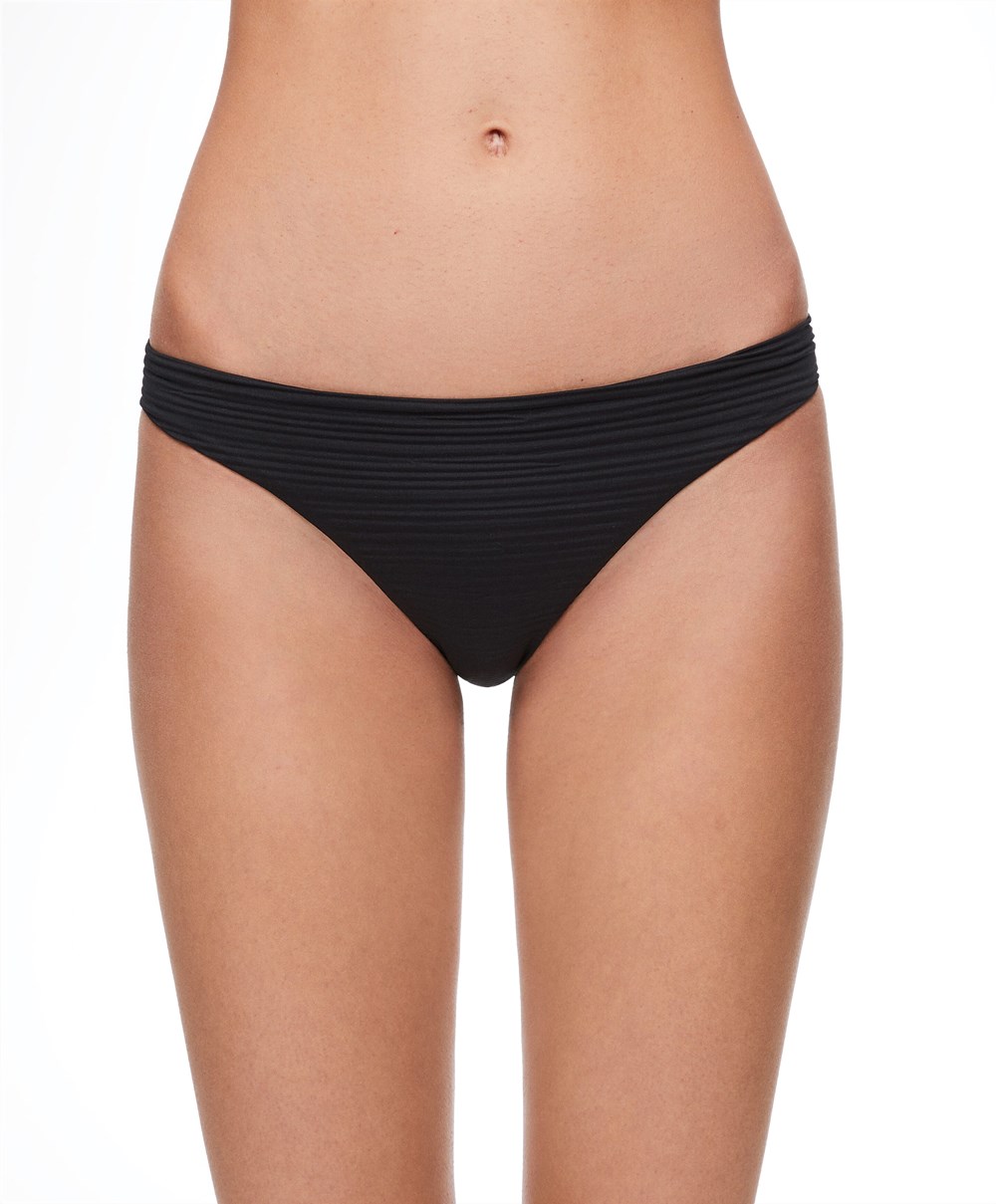 Oysho Mid-rise Bikini Briefs Fekete | VQTLOJ-503