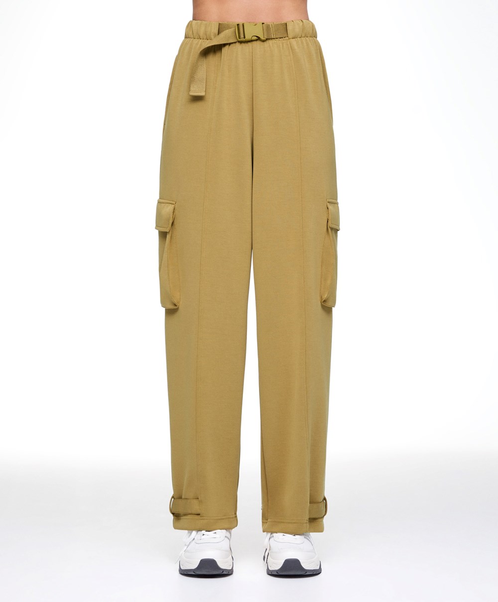 Oysho Modal Cargo Trousers Olivazöld | CTXHQP-492