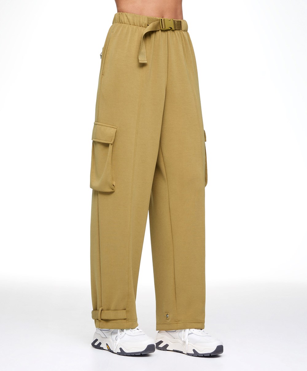 Oysho Modal Cargo Trousers Olivazöld | HGCFTZ-302