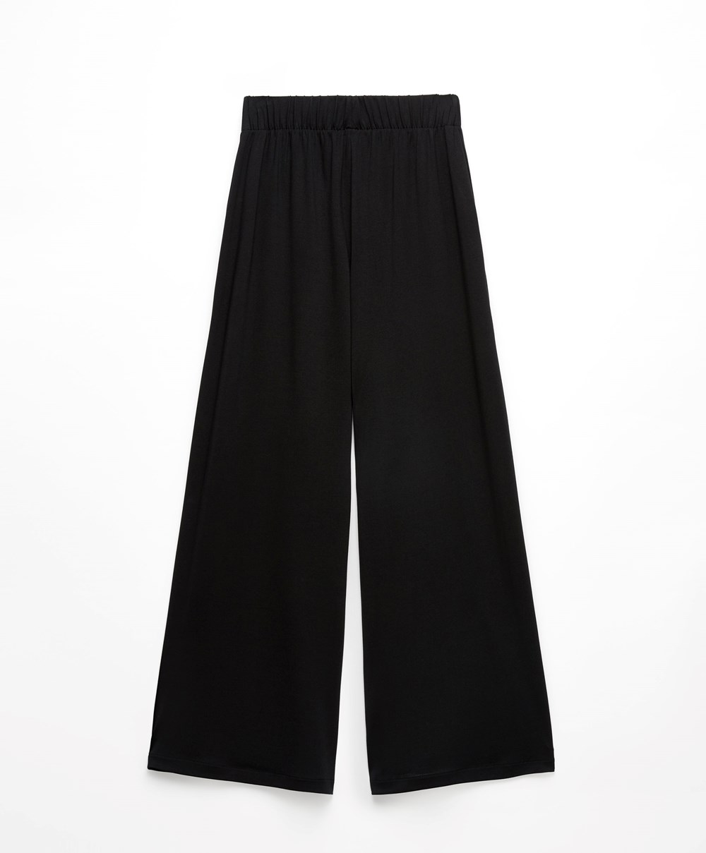 Oysho Modal Crop Trousers Fekete | LPVHKT-796