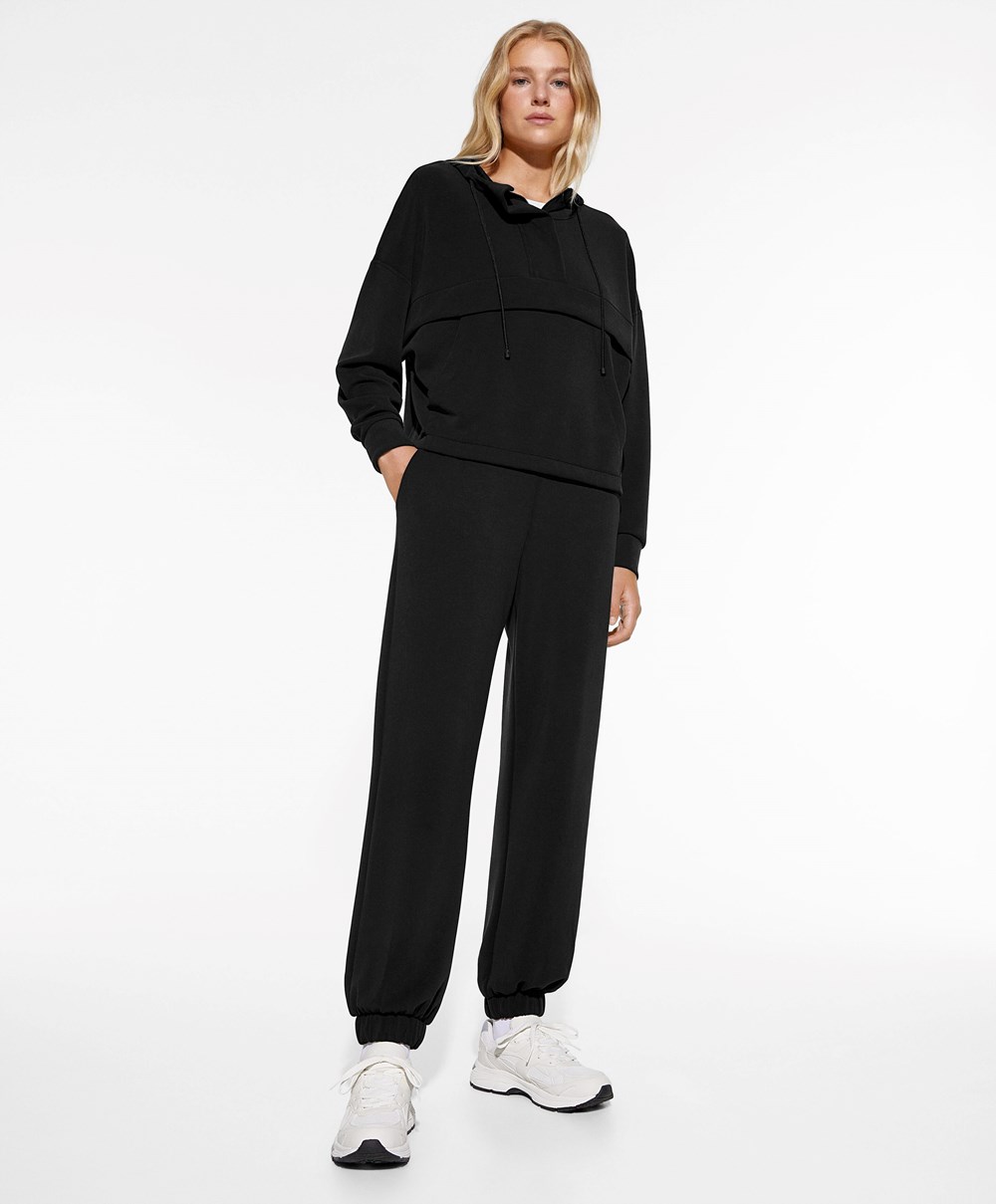 Oysho Modal Jogger Total Look Fekete | YZNPXU-184