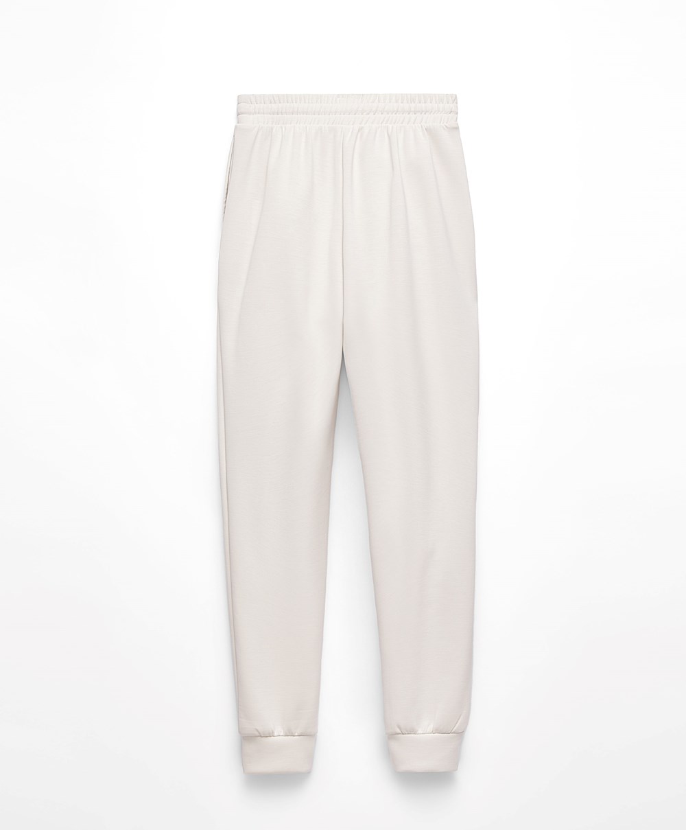 Oysho Modal Joggers Stone | EPTNWZ-752