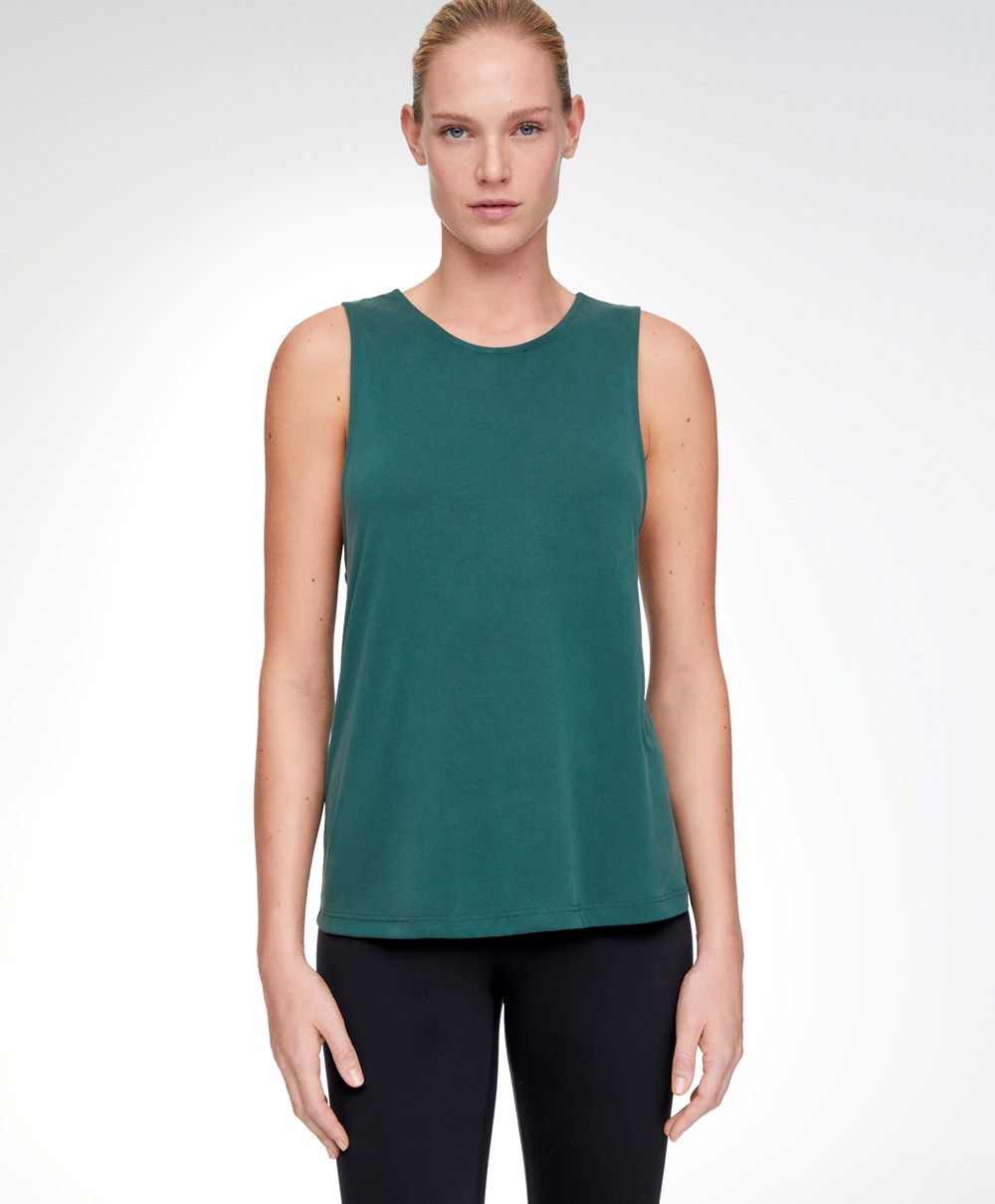 Oysho Modal Open Back Ujjatlan T-shirt Bottle | DAUPSO-764