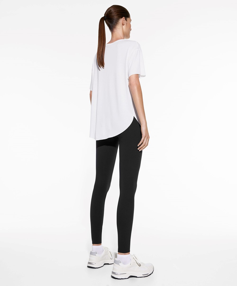 Oysho Modal Rövid-sleeved T-shirt Ecru | OJXPMC-260