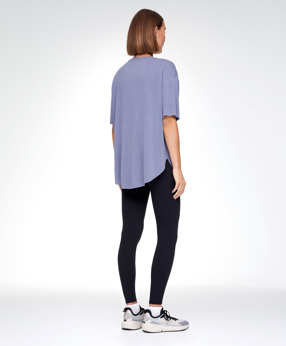 Oysho Modal Rövid-sleeved T-shirt Kék | XMKZQL-910