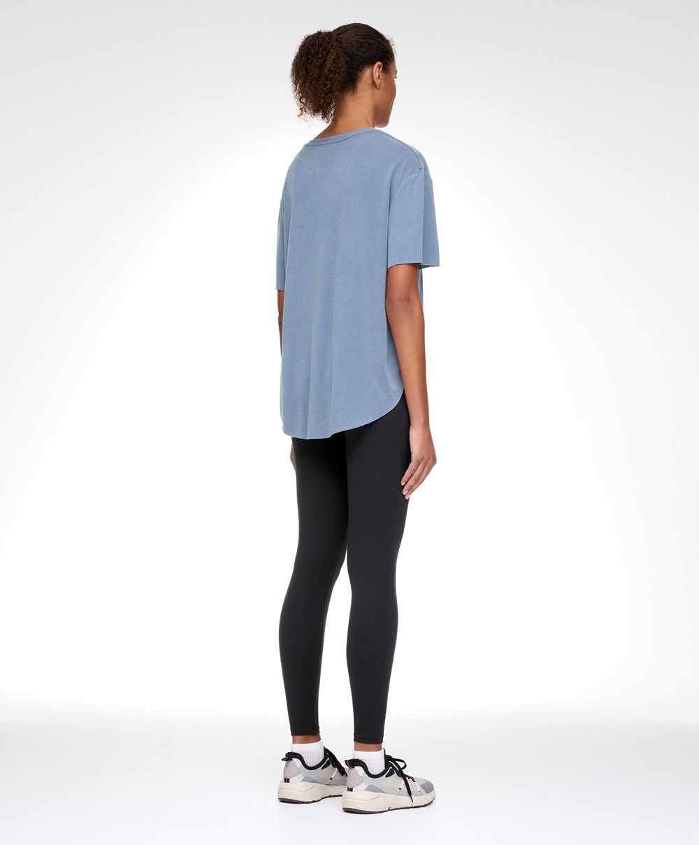 Oysho Modal Rövid-sleeved T-shirt Mid-blue | BEQUCJ-095