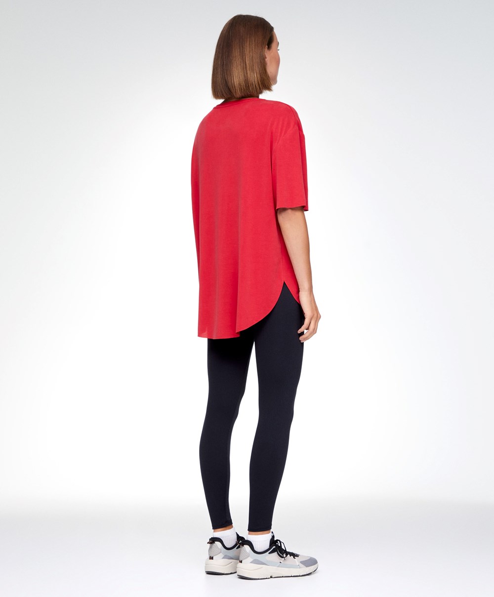 Oysho Modal Rövid-sleeved T-shirt Piros | PEKOYG-904