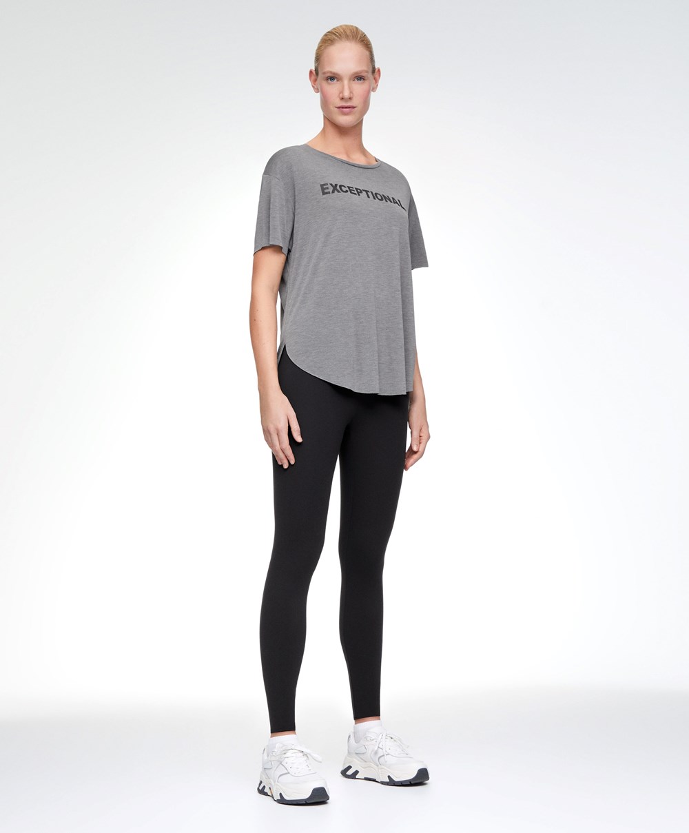 Oysho Modal Rövid-sleeved T-shirt Szürke | FRCJNV-960