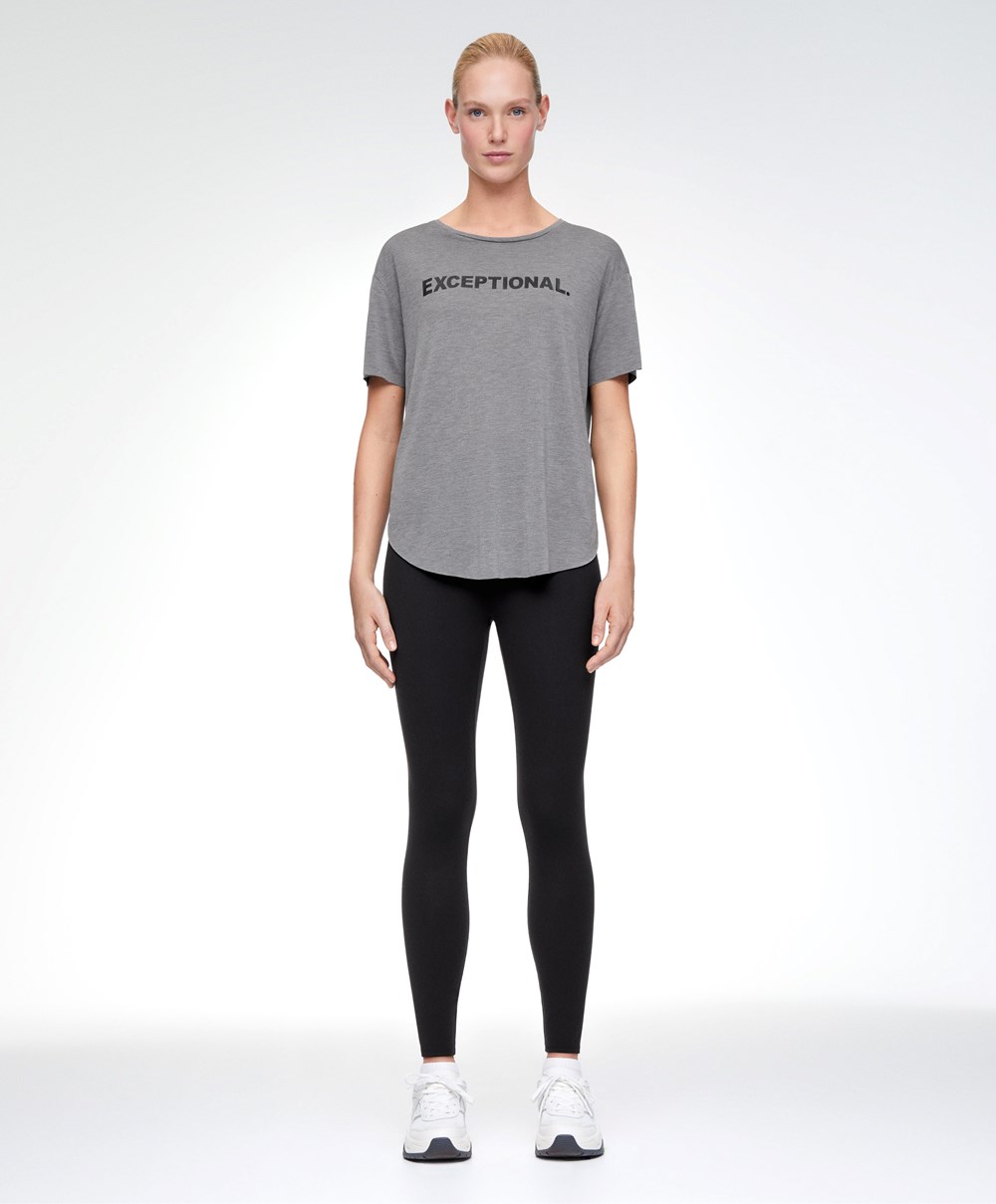 Oysho Modal Rövid-sleeved T-shirt Szürke | FRCJNV-960