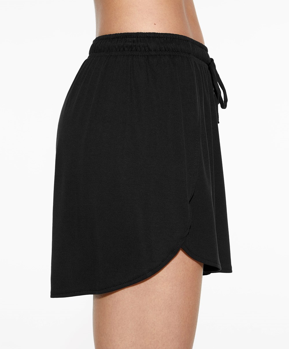 Oysho Modal Shorts Fekete | MWRTLB-062