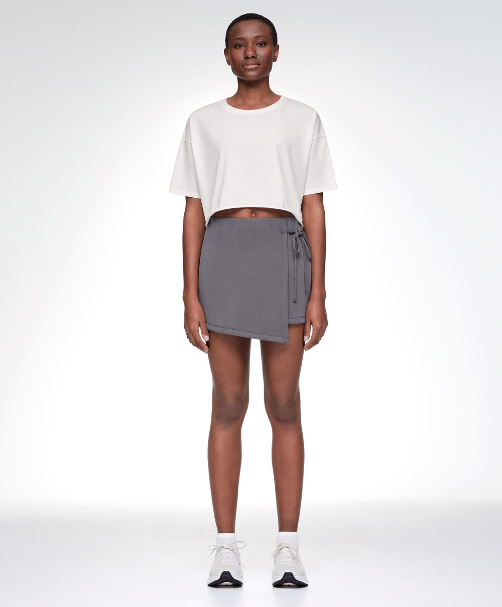 Oysho Modal Skort Purple-grey | LSIVFE-723