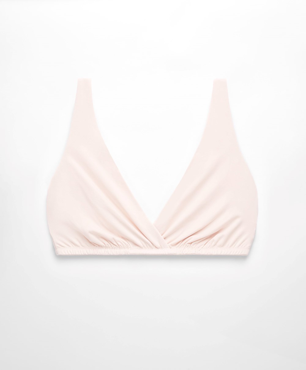 Oysho Modal Triangle Nursing Bra Almond | XULHSY-903