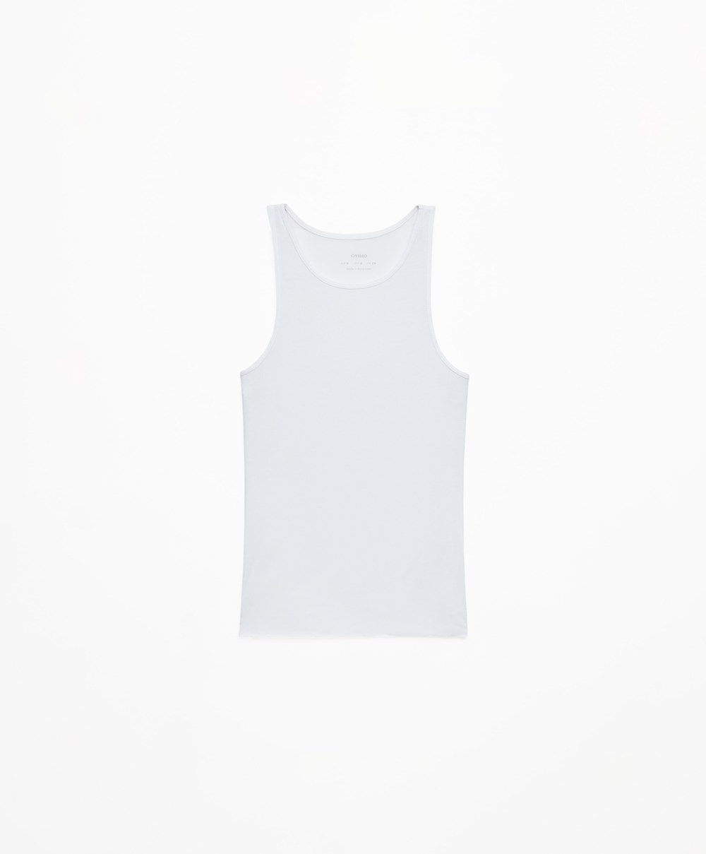 Oysho Modal Vest Top Pale Ecru | HAFEXS-872