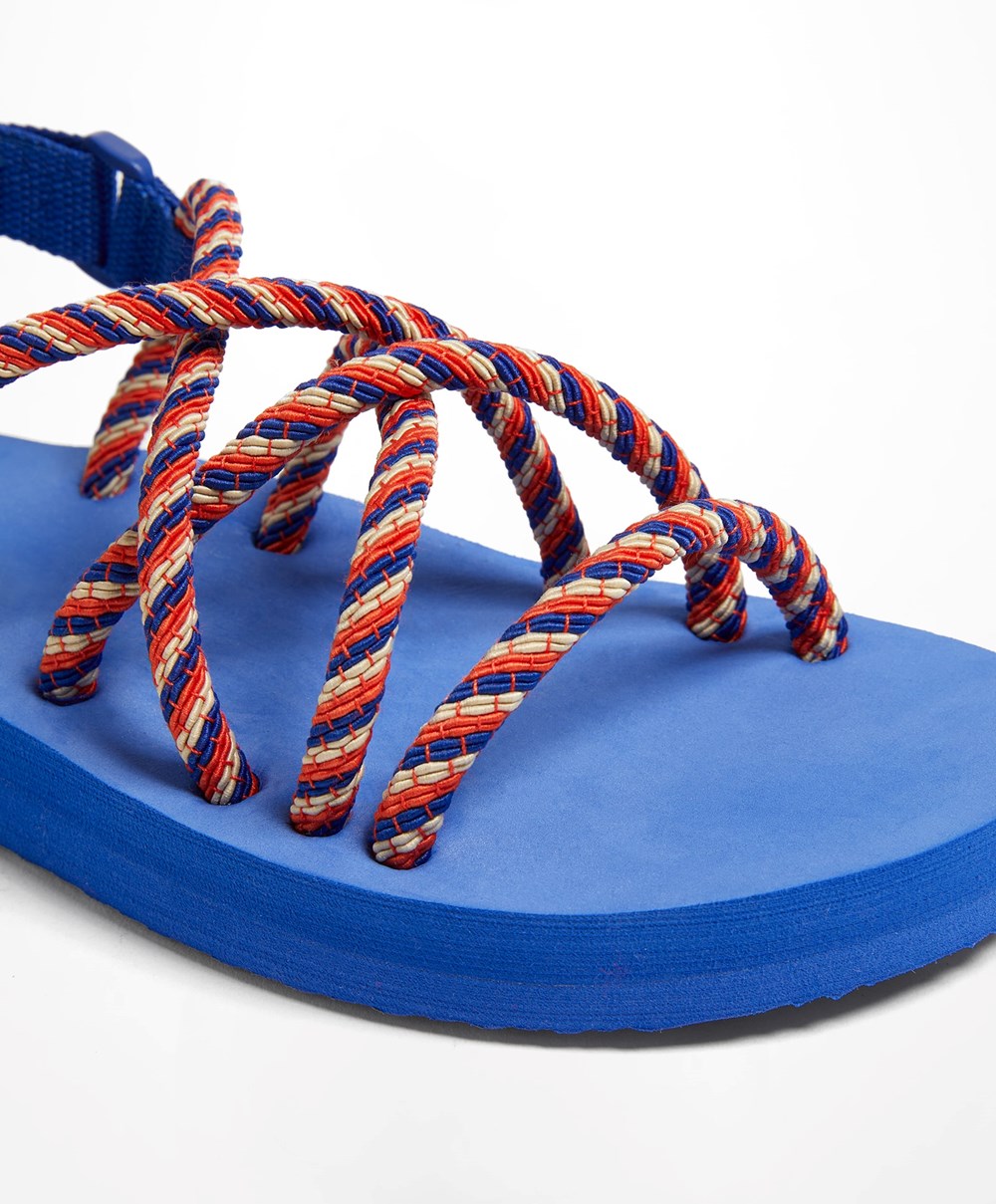 Oysho Multi-coloured Cord Beachwear Platforms Kék | KYOQND-950