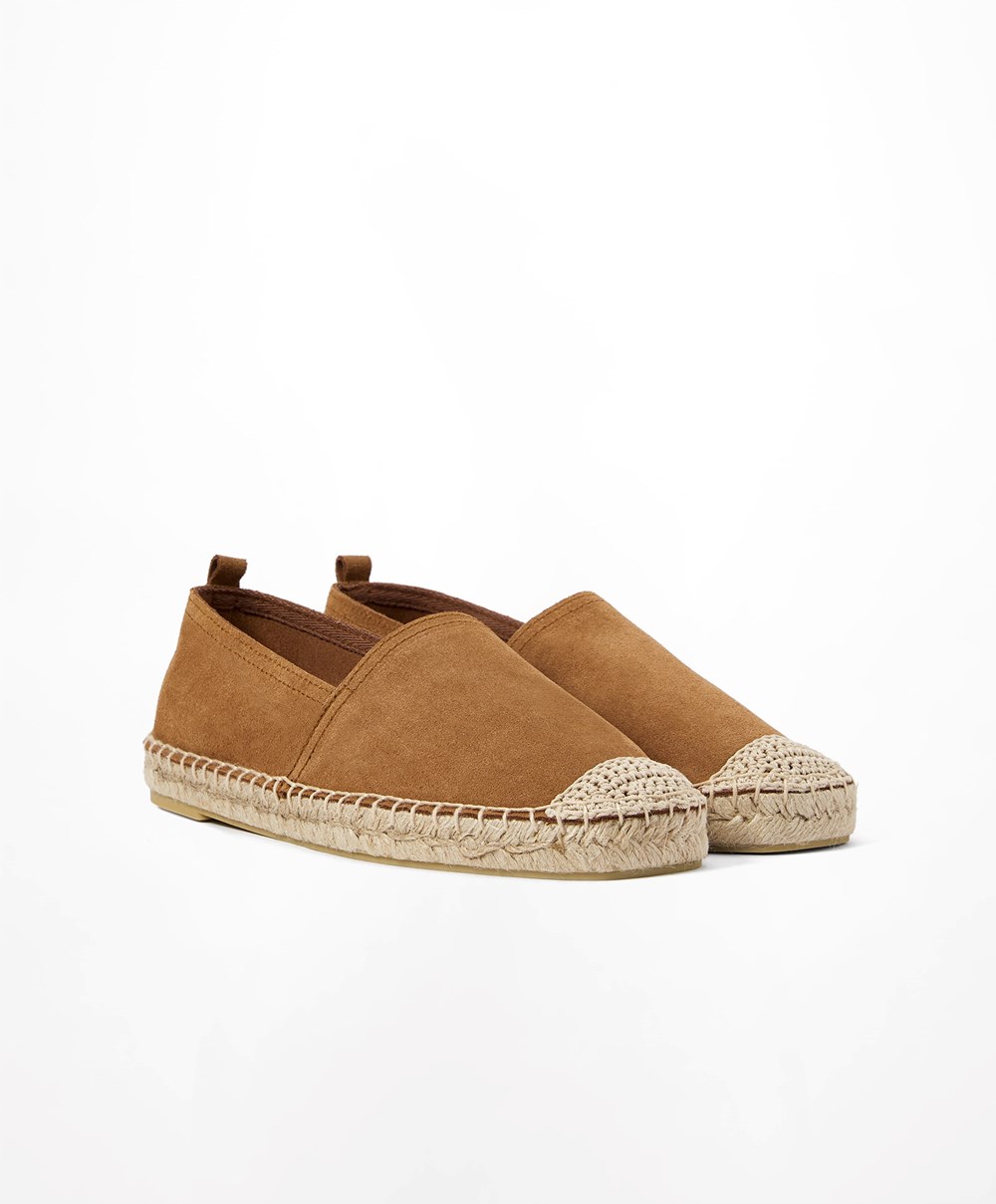 Oysho Natural Bőr Espadrilles Barna | LASDWR-256