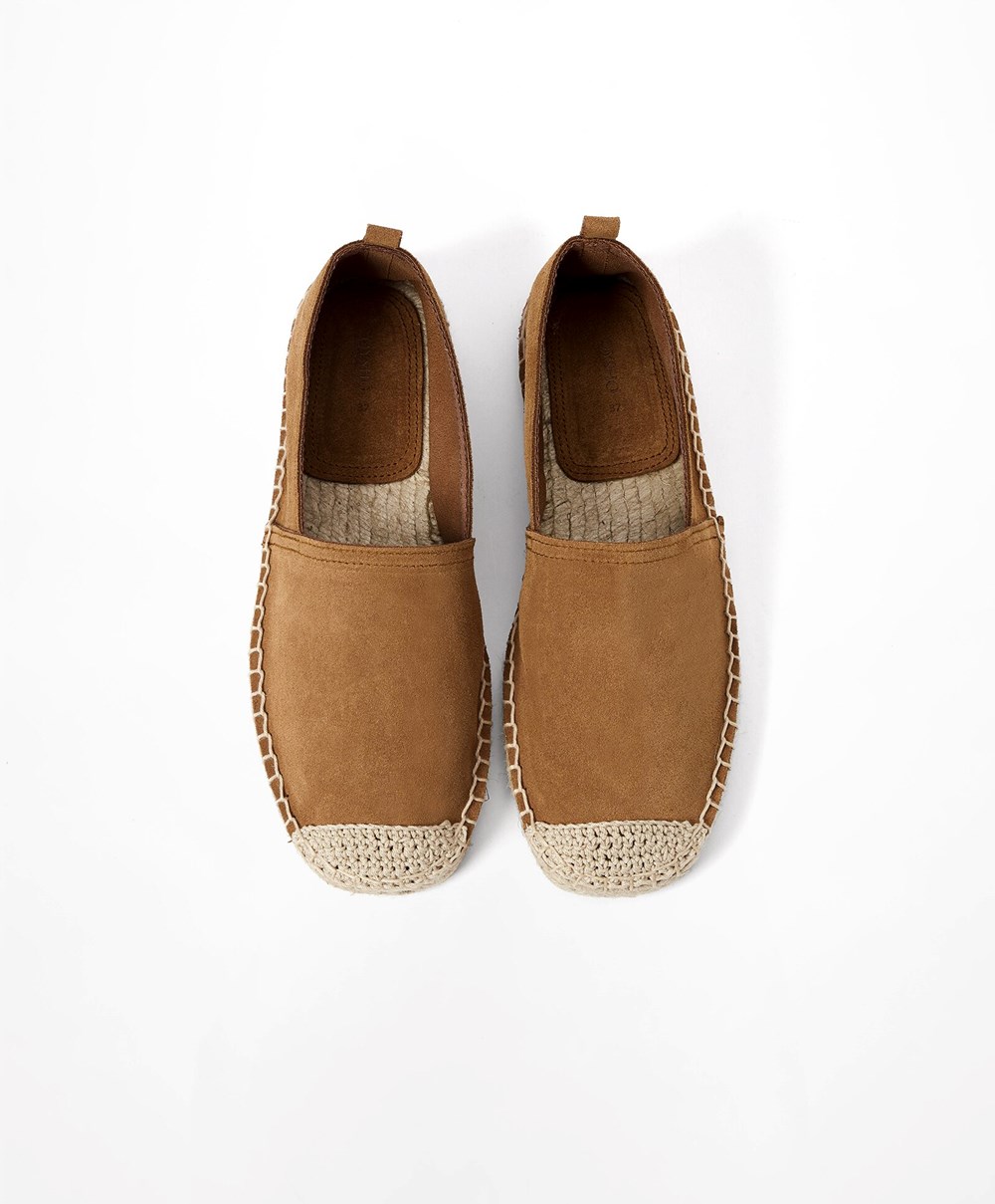 Oysho Natural Bőr Espadrilles Barna | OLBSWG-781