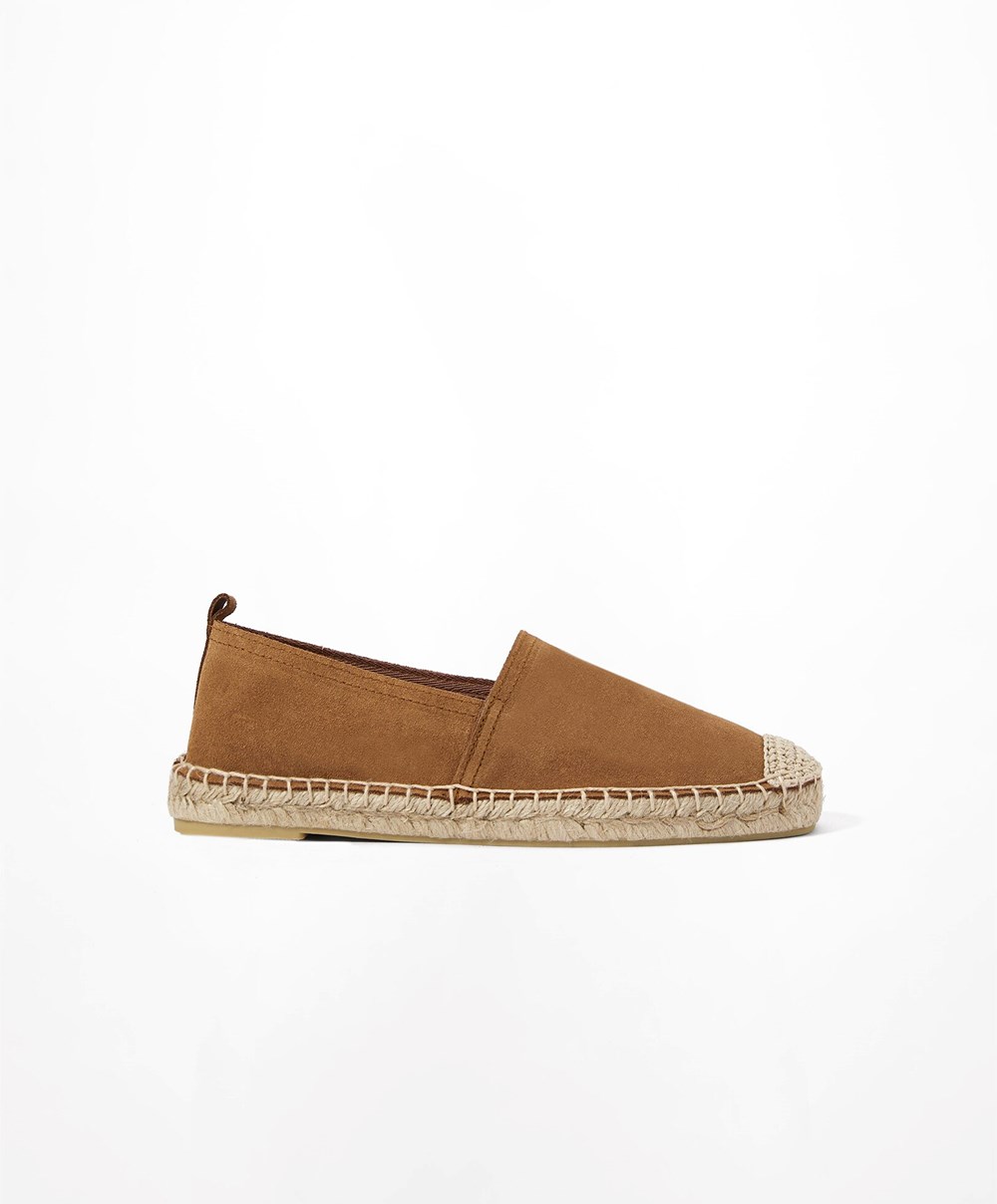 Oysho Natural Bőr Espadrilles Barna | OLBSWG-781