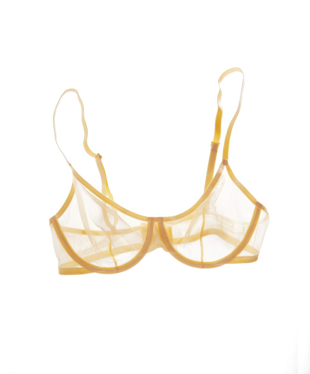 Oysho Non-padded Underwired Classic Bra In Tulle Sárga | DUORGW-716