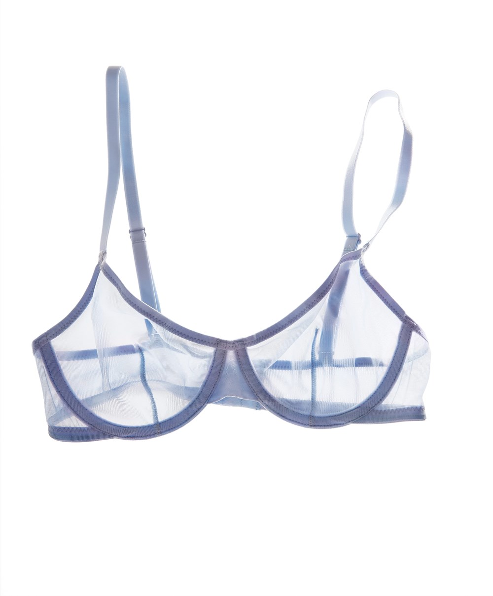 Oysho Non-padded Underwired Classic Bra In Tulle Levendula Kék | GMNFIA-630