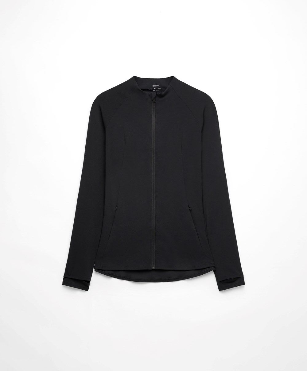 Oysho Odoractiv Futó Jacket Fekete | QSXGBM-087