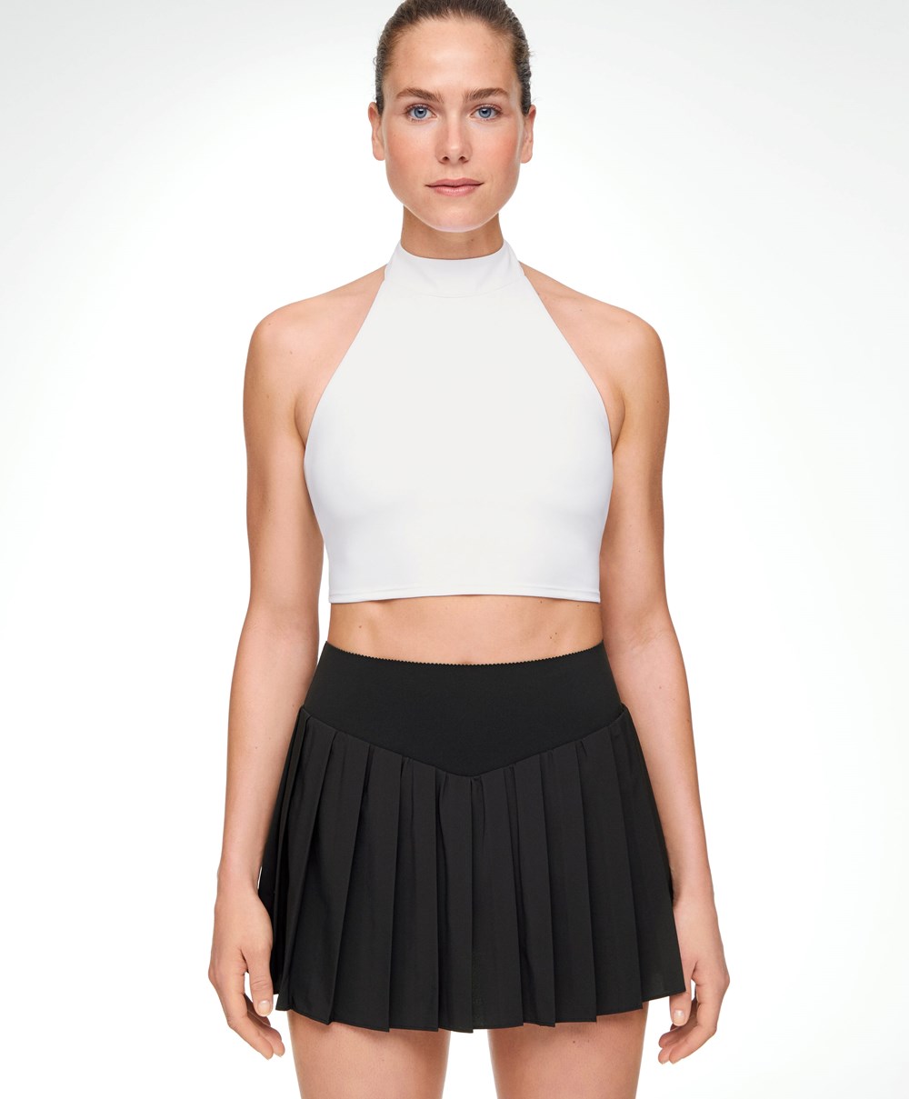 Oysho Open-back Comfortlux Halter Top Fehér | DQMEWS-148