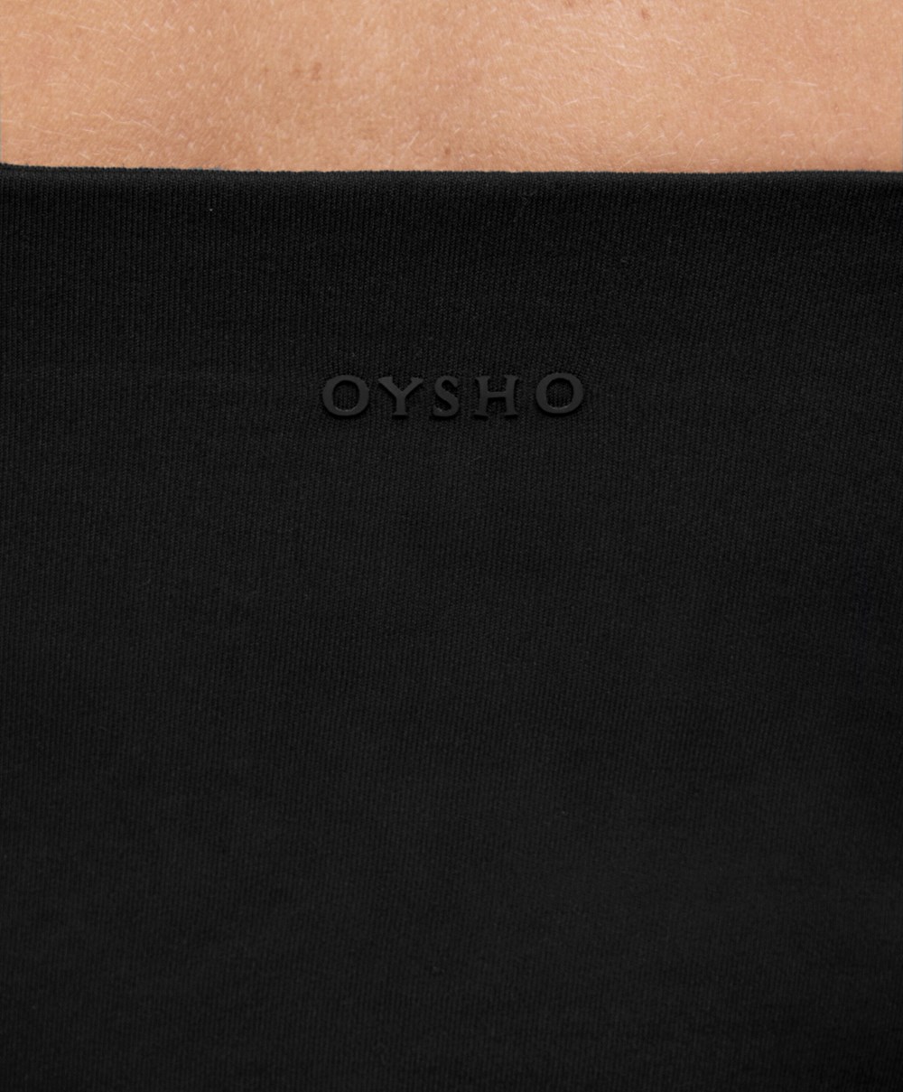 Oysho Open-back Comfortlux Halter Top Fekete | XHQYZM-328