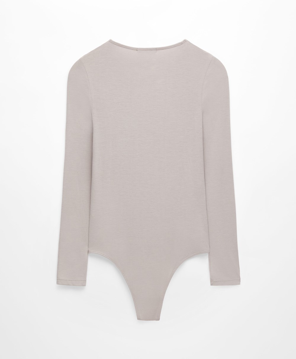 Oysho Outlast® Thermal Body Pale Taupe | XCVHNJ-459