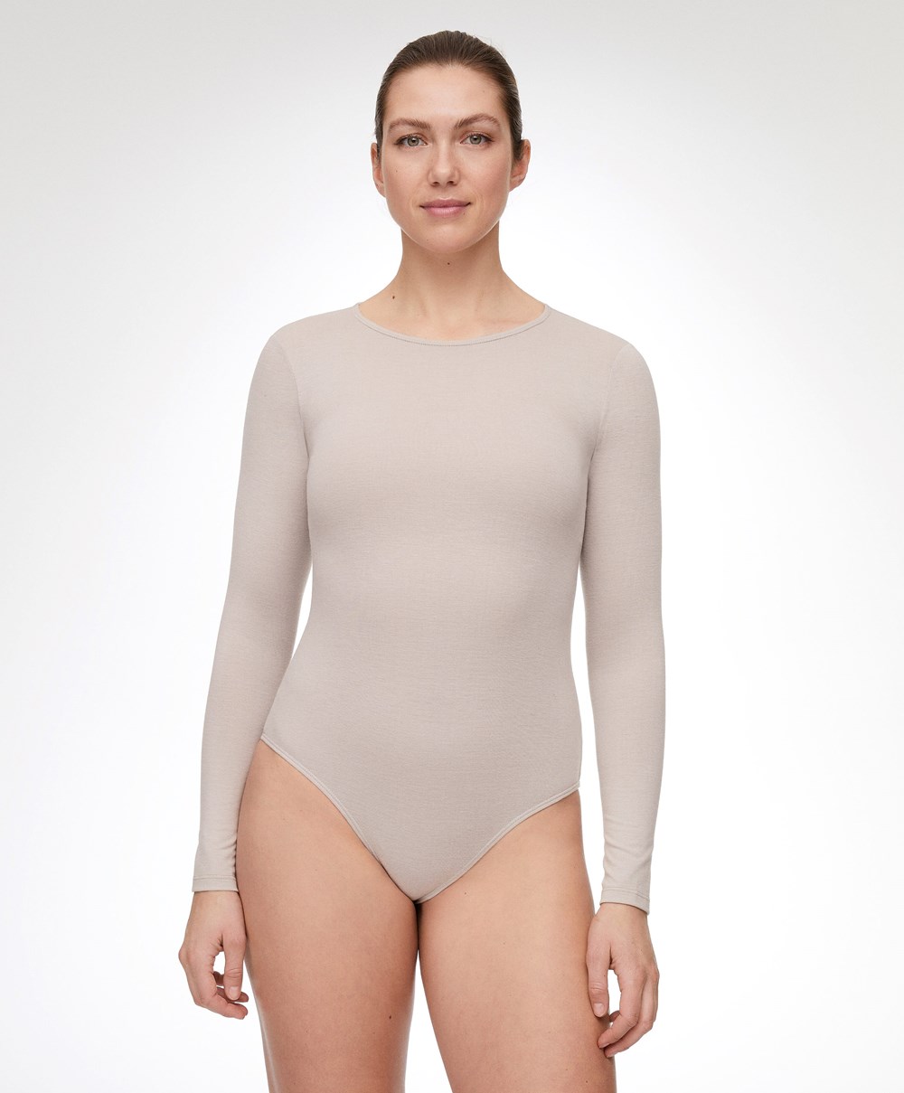 Oysho Outlast® Thermal Body Pale Taupe | XCVHNJ-459