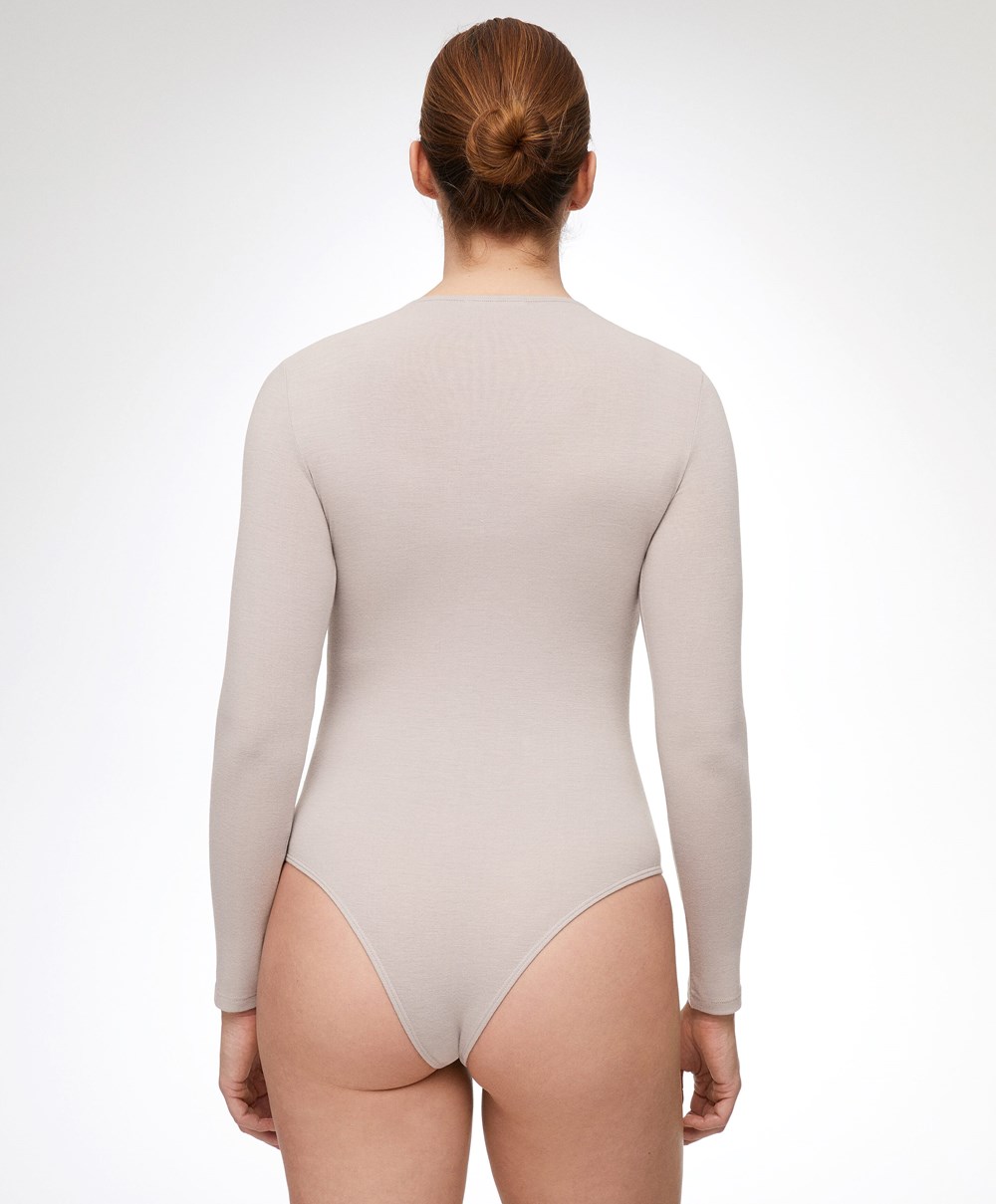 Oysho Outlast® Thermal Body Pale Taupe | XCVHNJ-459