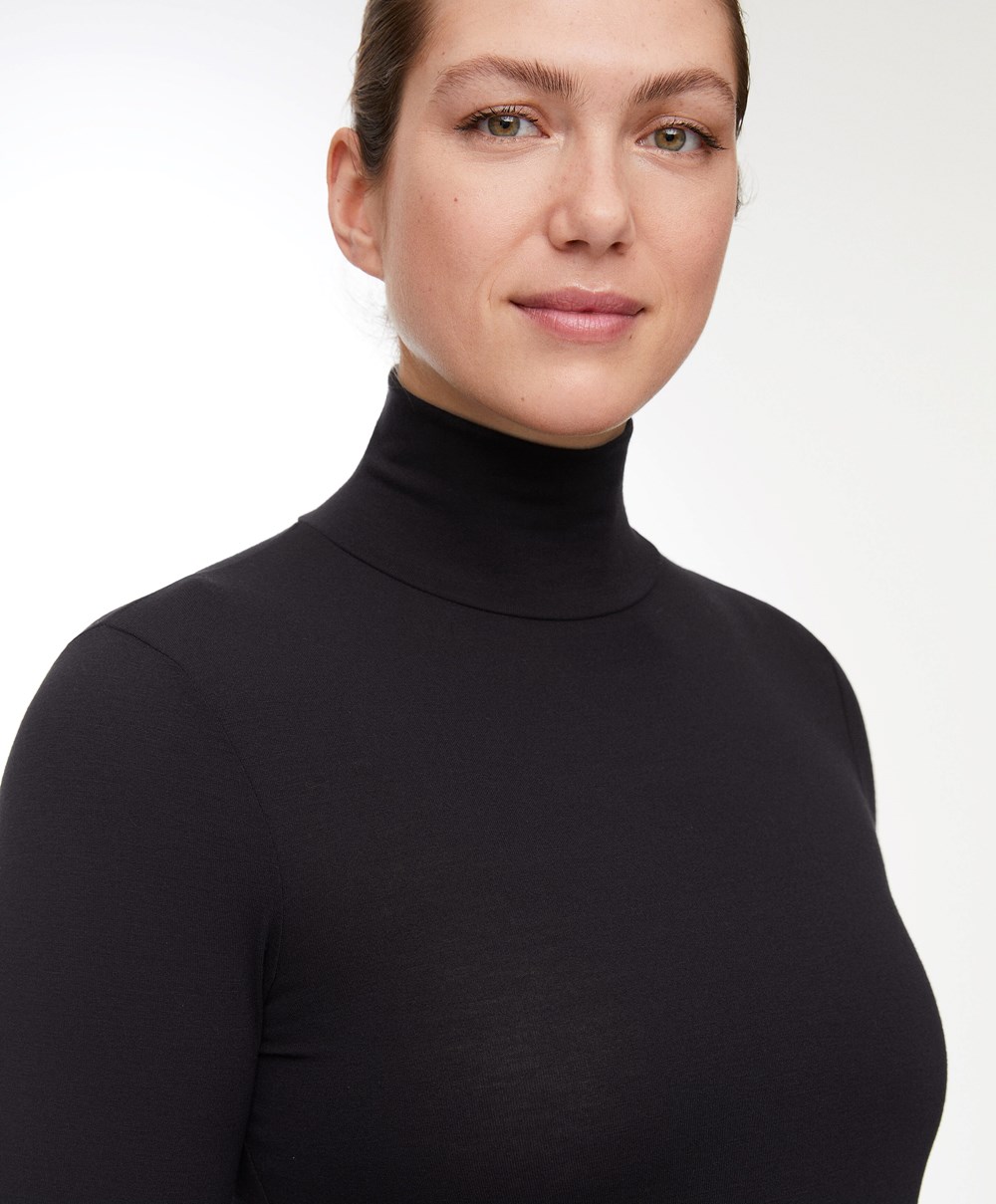 Oysho Outlast® Thermal High-neck Body Fekete | YULFDI-589