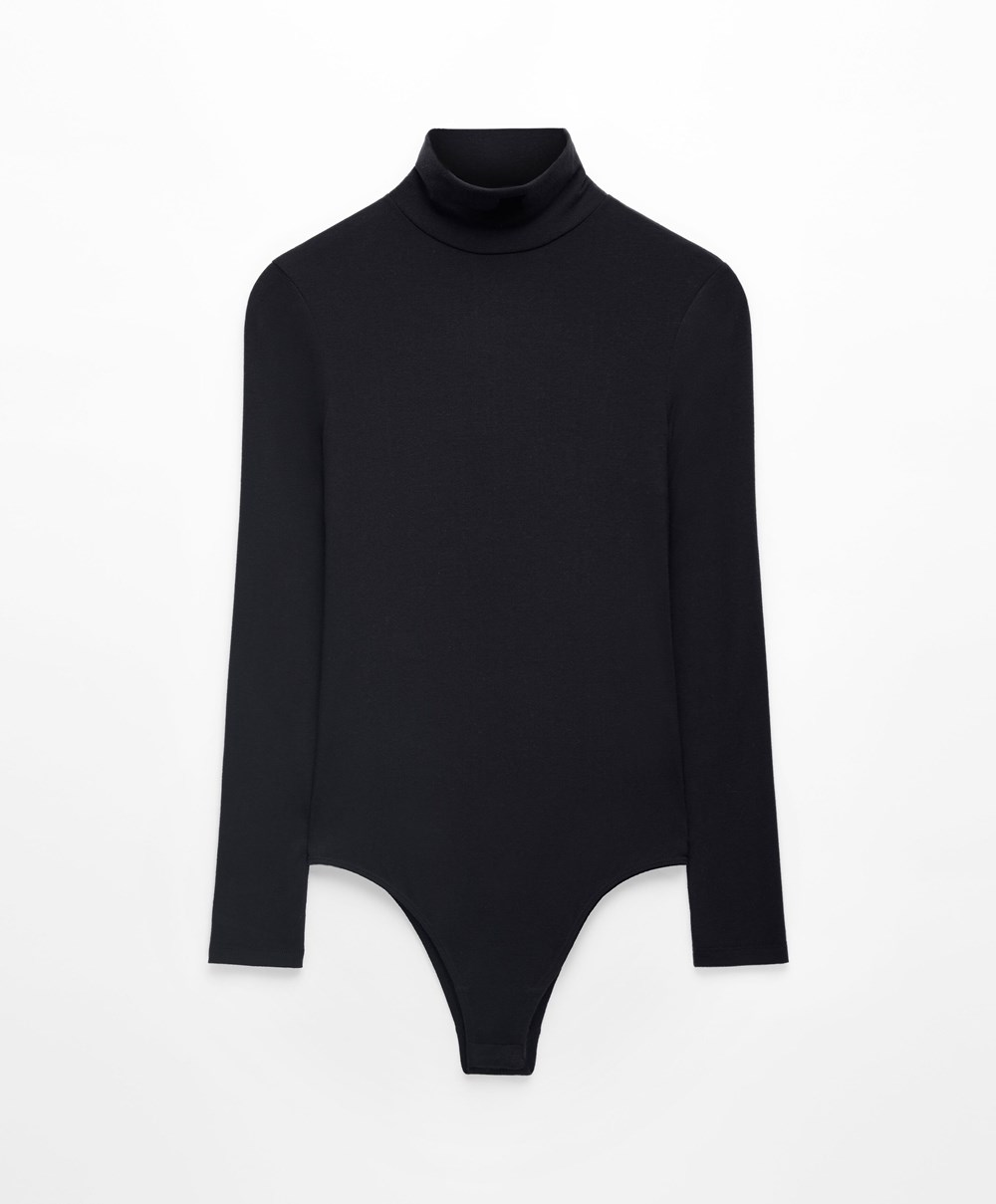 Oysho Outlast® Thermal High-neck Body Fekete | YULFDI-589