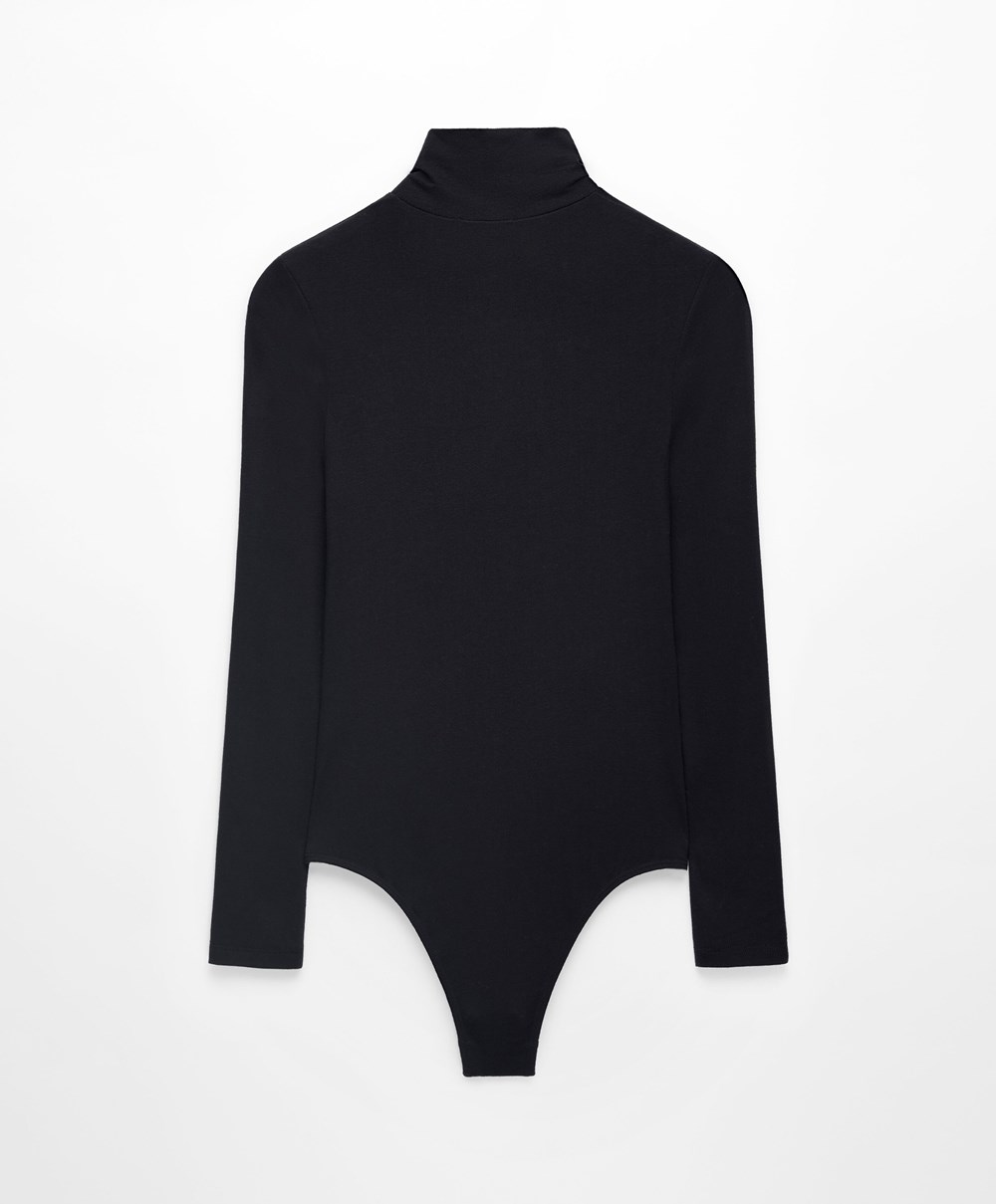 Oysho Outlast® Thermal High-neck Body Fekete | YULFDI-589