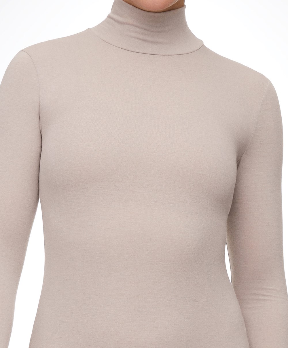 Oysho Outlast® Thermal High-neck Body Pale Taupe | JGUFDH-403