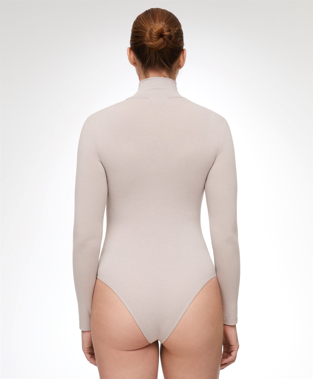 Oysho Outlast® Thermal High-neck Body Pale Taupe | JGUFDH-403