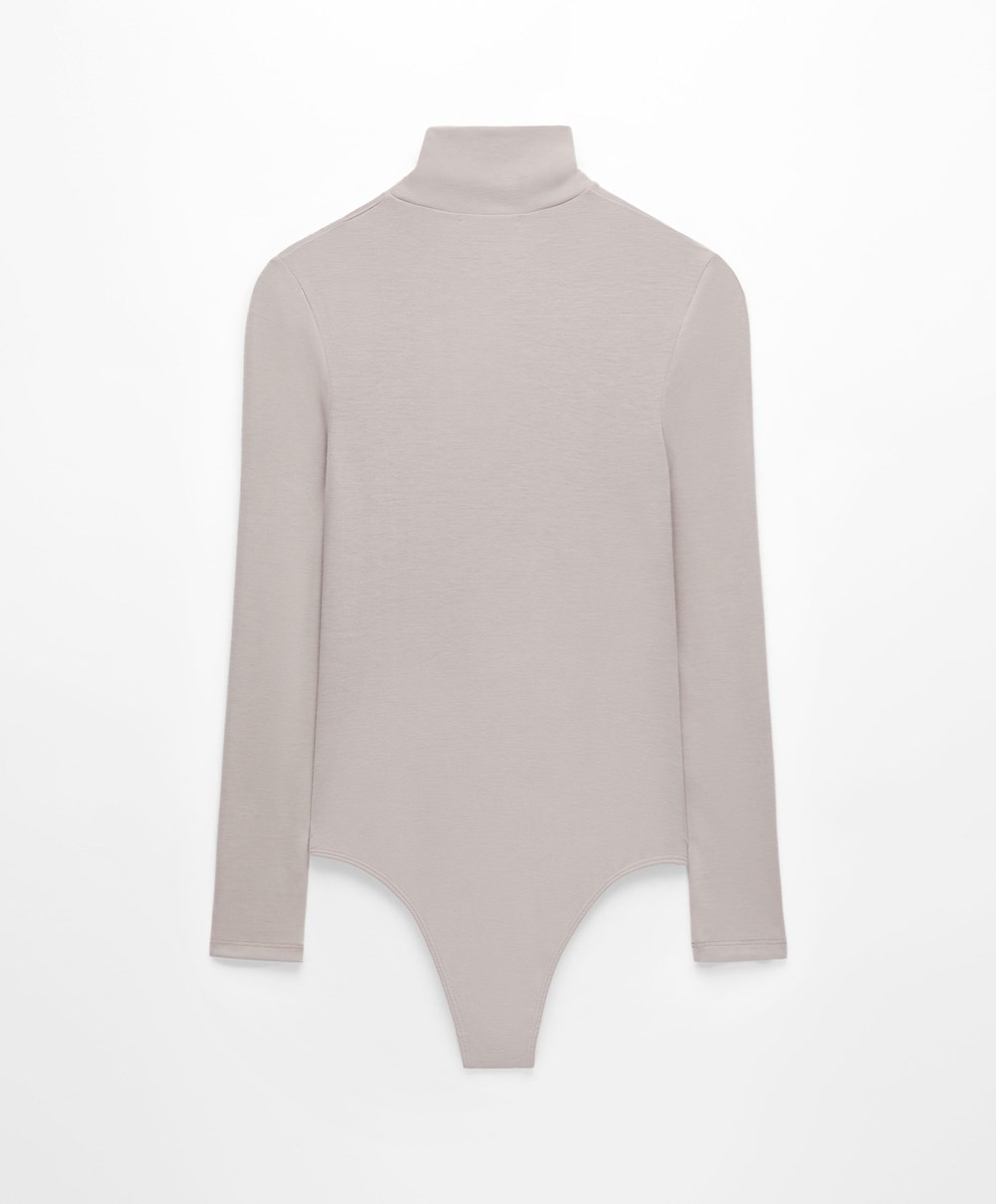 Oysho Outlast® Thermal High-neck Body Pale Taupe | JGUFDH-403