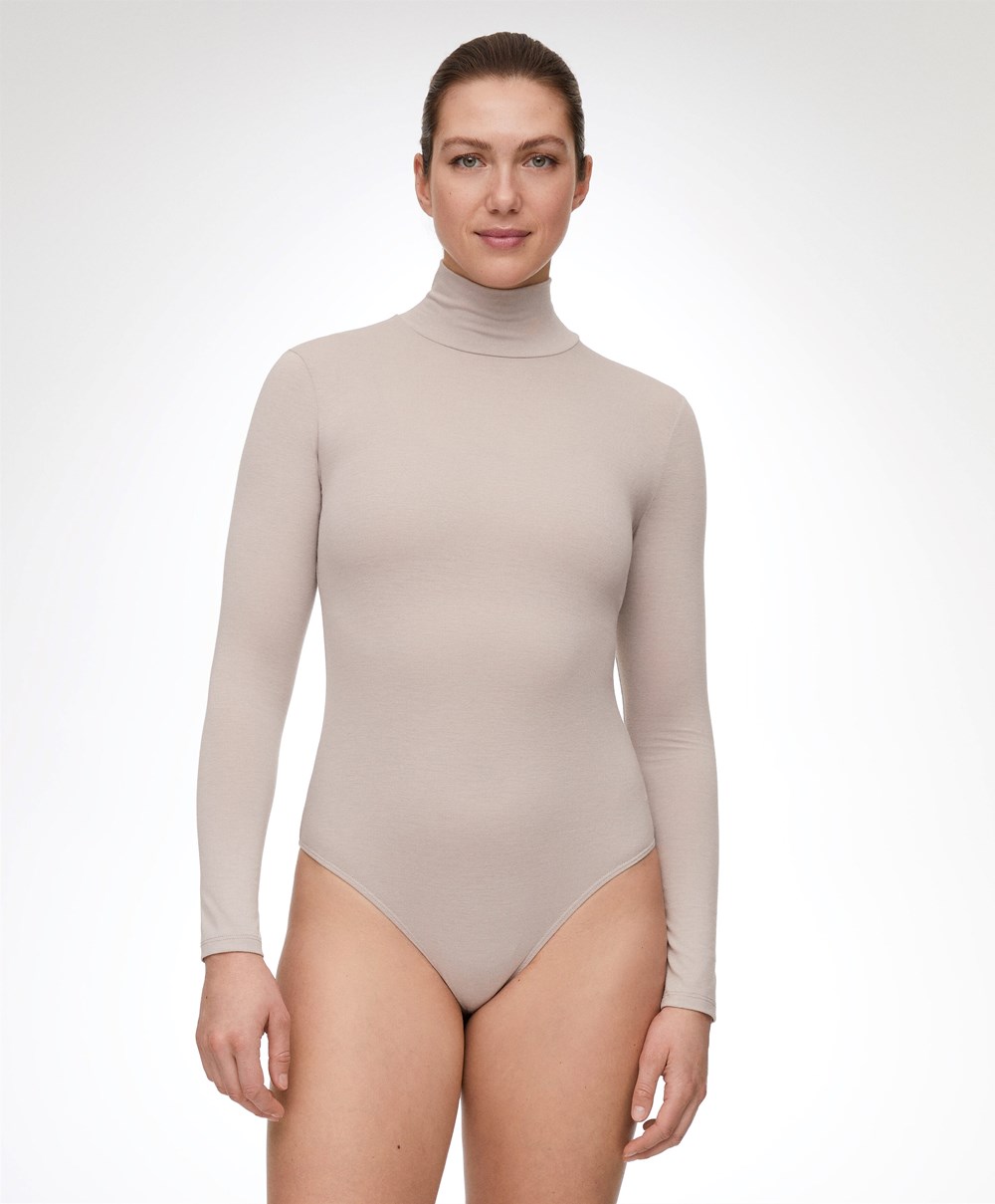 Oysho Outlast® Thermal High-neck Body Pale Taupe | JGUFDH-403