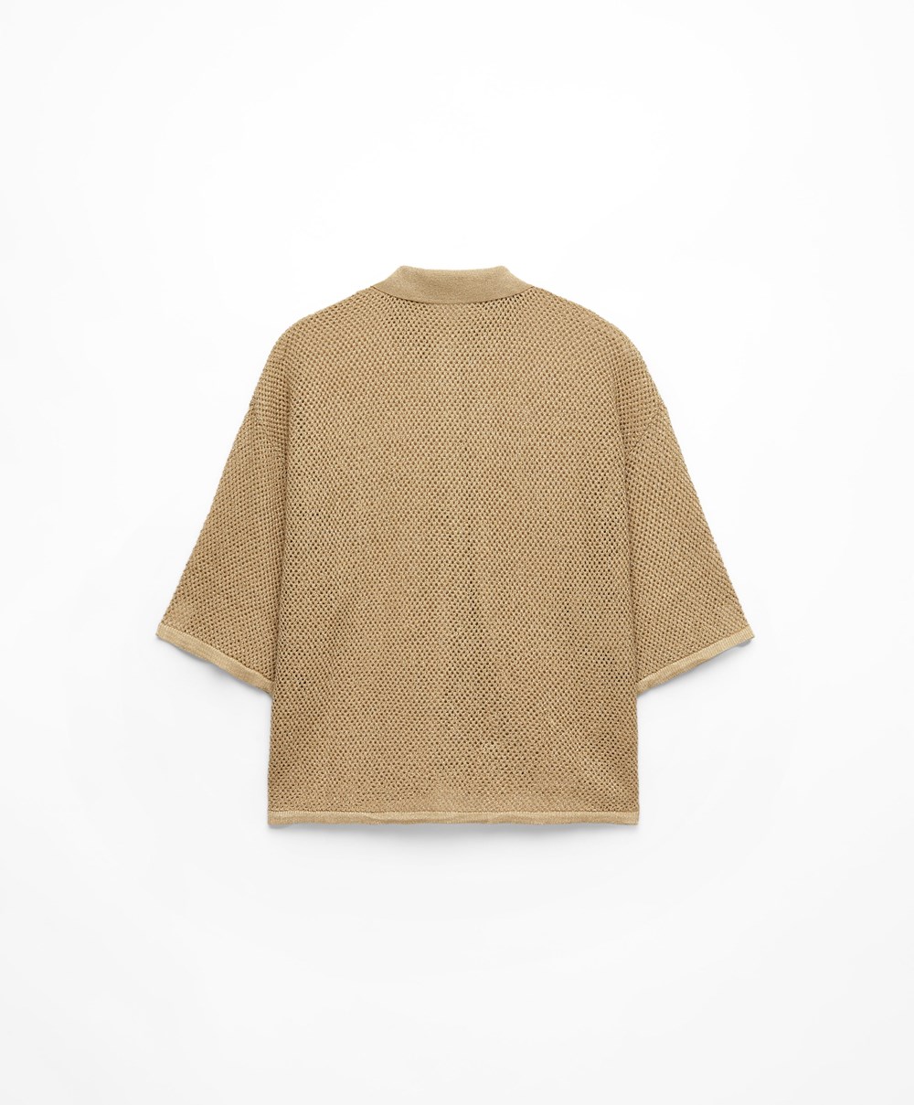 Oysho Oversize Knit Shirt Arany | HCQKGJ-129