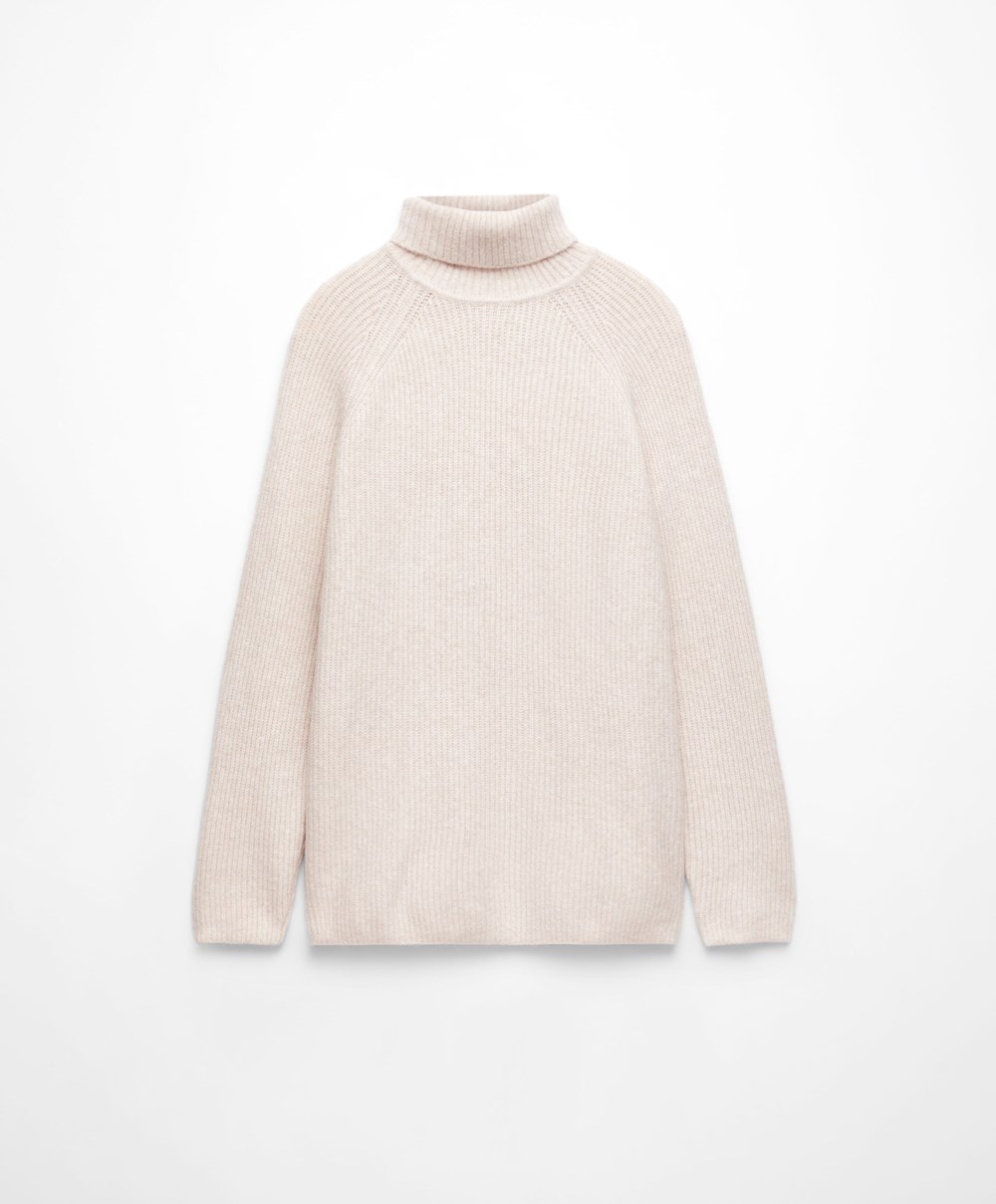 Oysho Oversized Turtleneck Pulóver Világos | MZJWQV-091