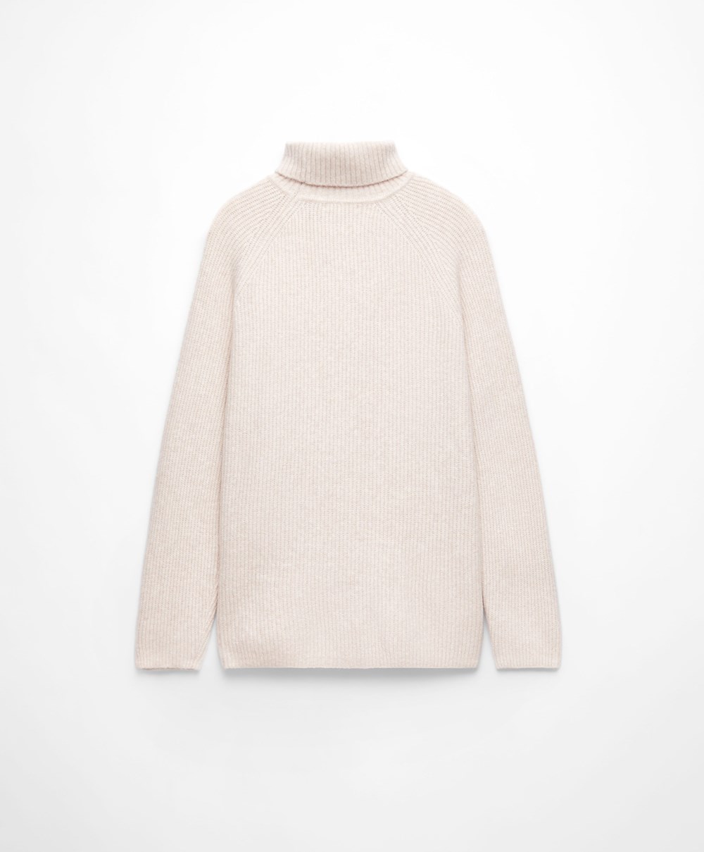 Oysho Oversized Turtleneck Pulóver Világos | MZJWQV-091